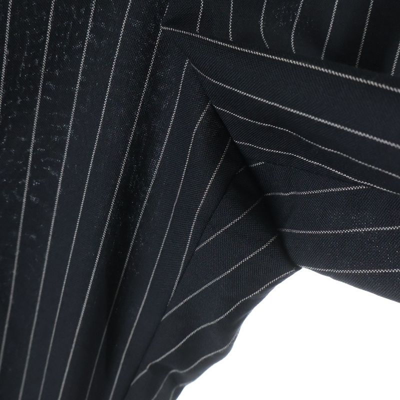 Celine Multi Pocket Zip Up Striped Pattern Slack Pants Black