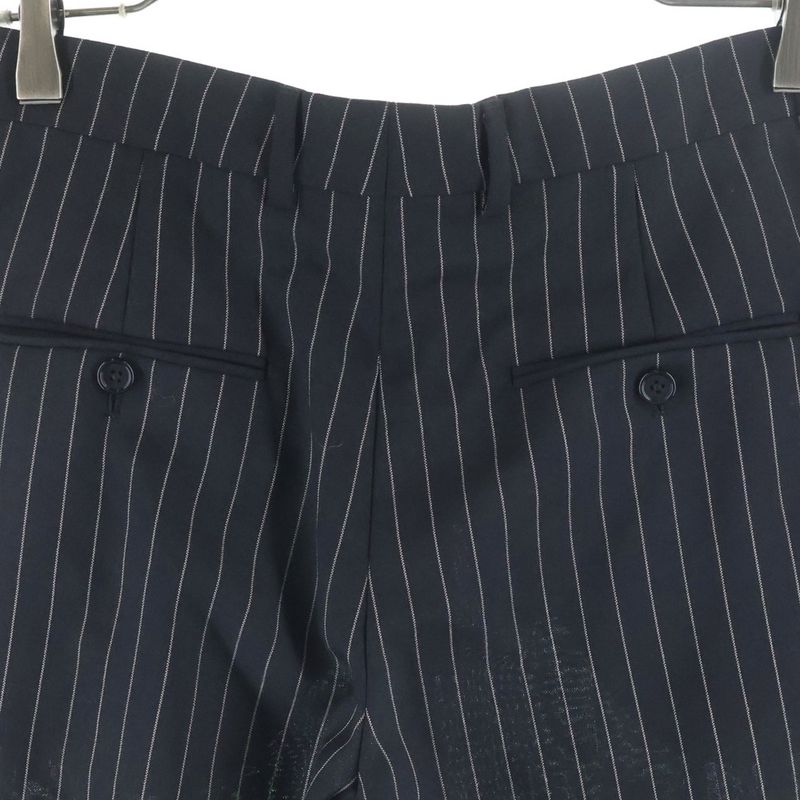Celine Multi Pocket Zip Up Striped Pattern Slack Pants Black
