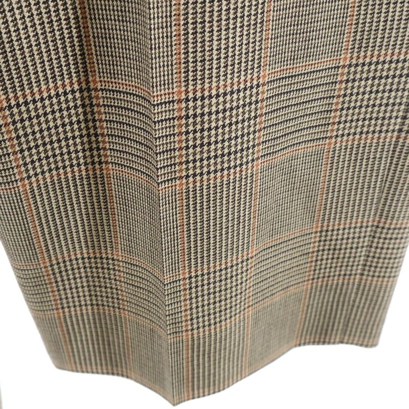 Celine Multi Pocket Zip Up Plaid Trousers Pants Brown