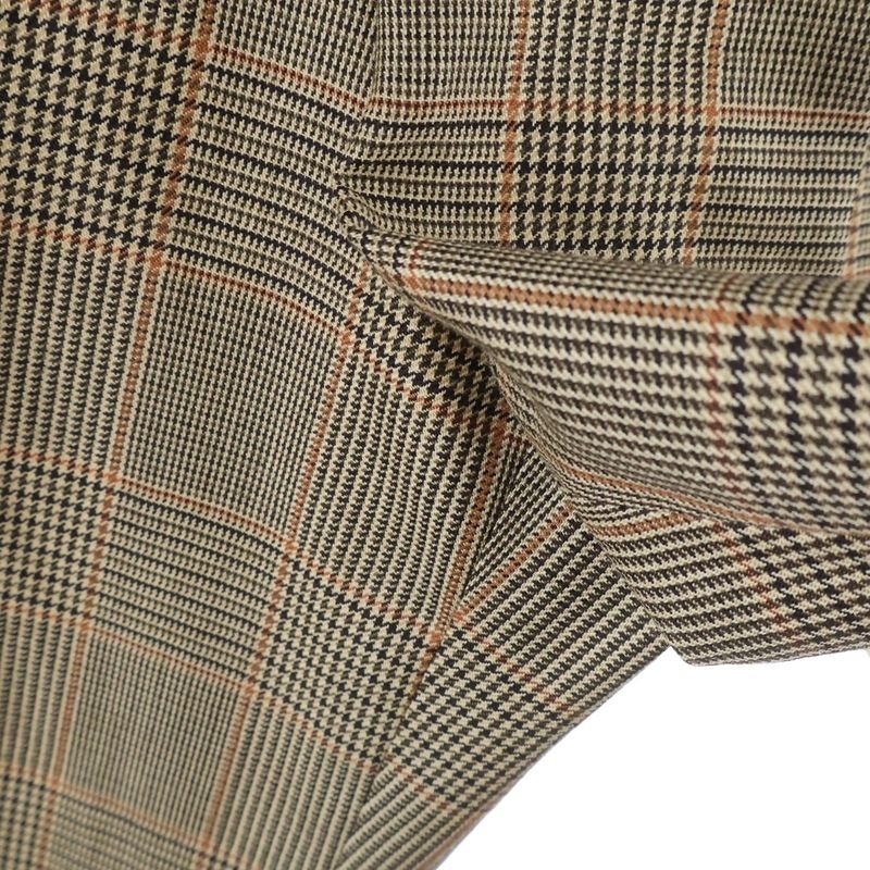 Celine Multi Pocket Zip Up Plaid Trousers Pants Brown