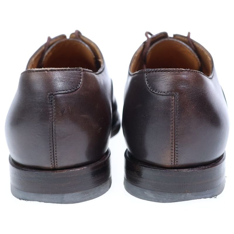 Gucci Embossed Logo Straight Tip Leather Shoes Brown