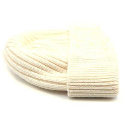 Loewe Ribbed Wool Knit Hat Cap White
