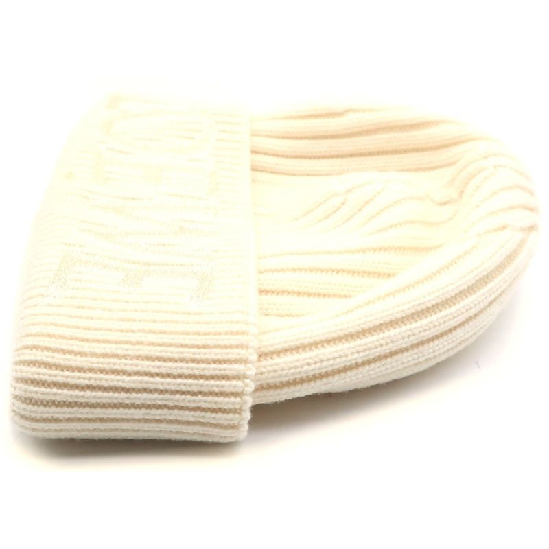 Loewe Ribbed Wool Knit Hat Cap White