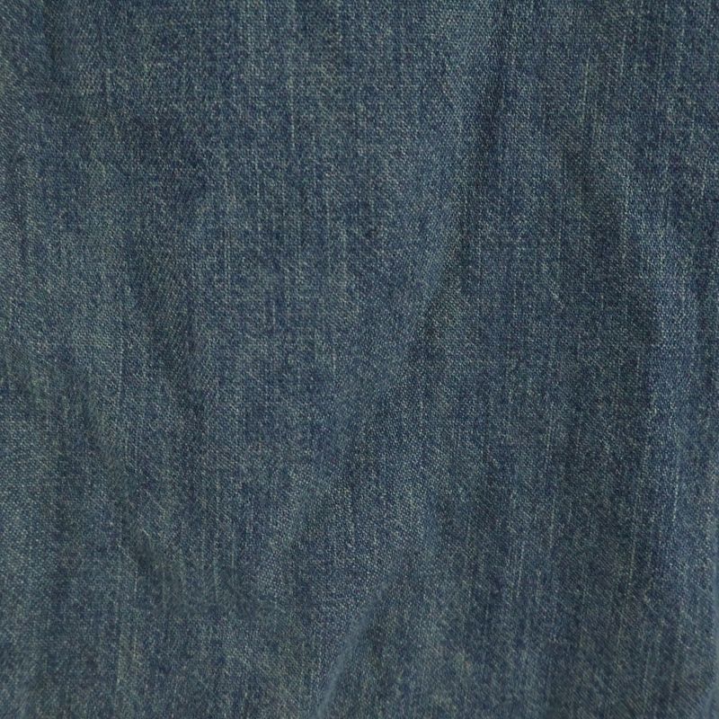Saint Laurent Paris Floral Embroidery Long Sleeve Denim Shirt Indigo