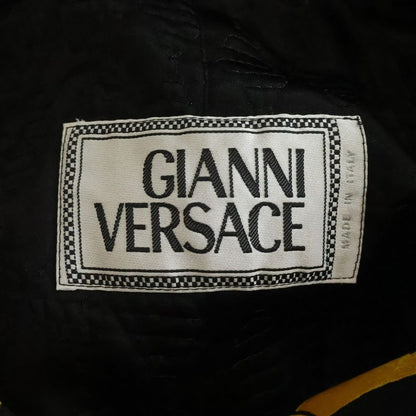 Versace Gianni Baroque Silk Coat Black Yellow