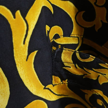 Versace Gianni Baroque Silk Coat Black Yellow