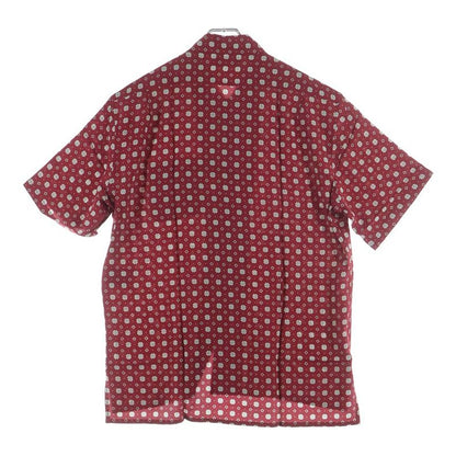 Saint Laurent Paris All Over Pattern Silk Short Sleeve Shirt Red