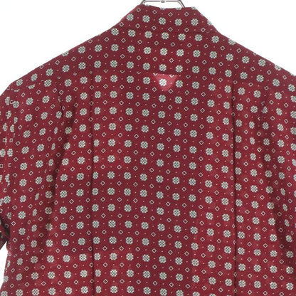 Saint Laurent Paris All Over Pattern Silk Short Sleeve Shirt Red