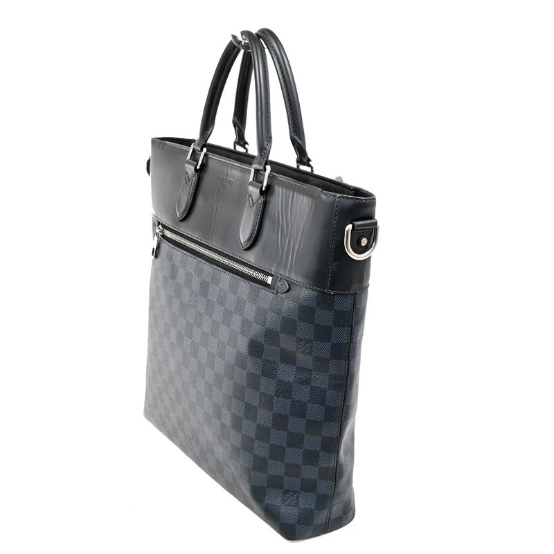 Louis Vuitton Newport Tote Damier Cobalt Navy Leather Navy Leather