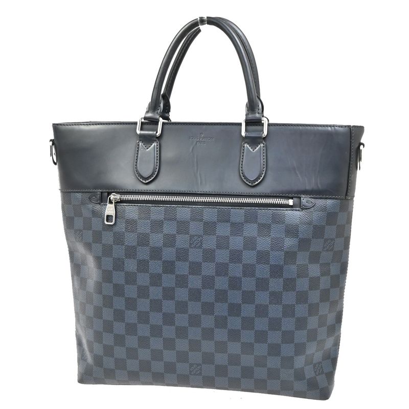 Louis Vuitton Newport Tote Damier Cobalt Navy Leather Navy Leather