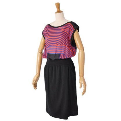 Hermes Dress Sleeveless Knit Cashmere Silk Red Black