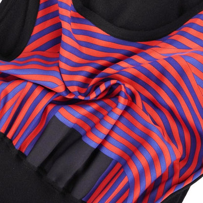 Hermes Dress Sleeveless Knit Cashmere Silk Red Black