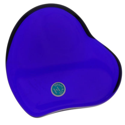 Tiffany & Co Heart Paperweight Elsa Peretti Glass Blue Shoulder Bag