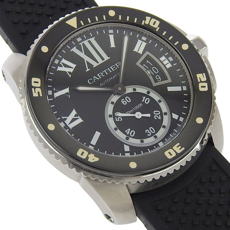Cartier Calibur Diver Stainless Steel Rubber Watch