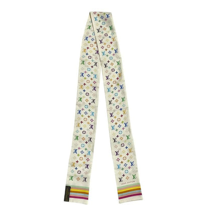 Louis Vuitton Twill Scarf Monogram Silk White