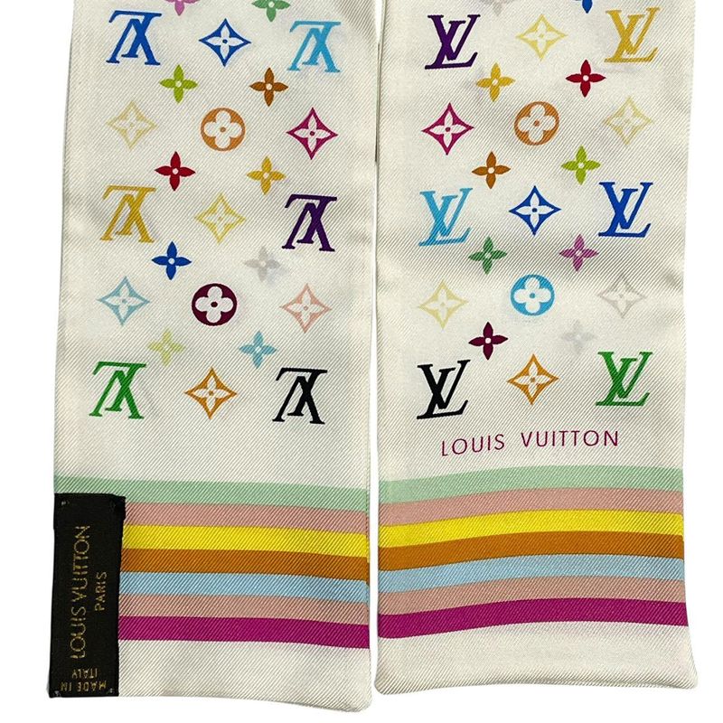 Louis Vuitton Twill Scarf Monogram Silk White