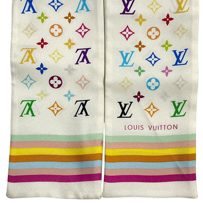 Louis Vuitton Twill Scarf Monogram Silk White
