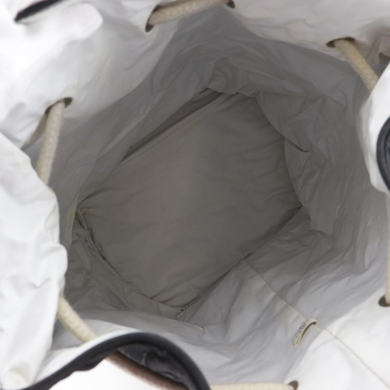 Chanel Pull Logo Drawstring Cotton Black Shoulder Bag