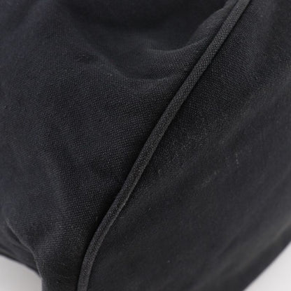 Chanel Pull Logo Drawstring Cotton Black Shoulder Bag