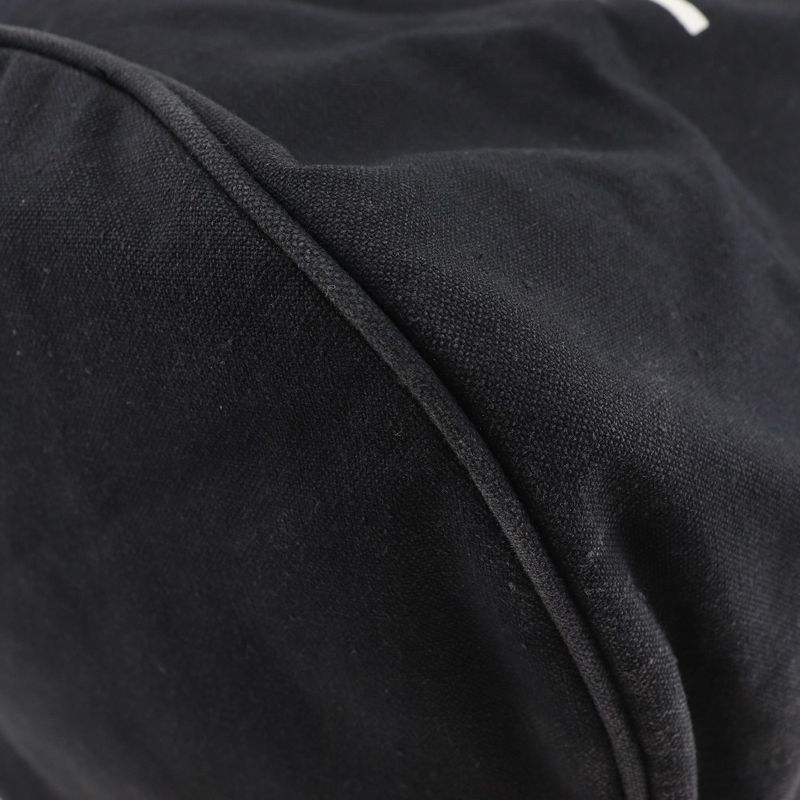 Chanel Pull Logo Drawstring Cotton Black Shoulder Bag