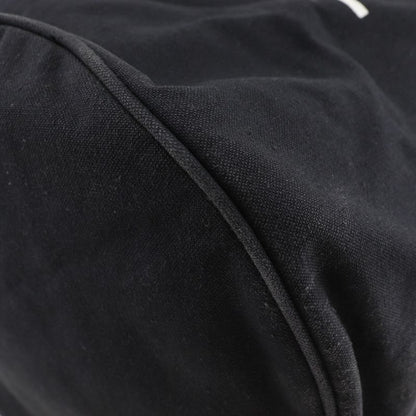 Chanel Pull Logo Drawstring Cotton Black Shoulder Bag