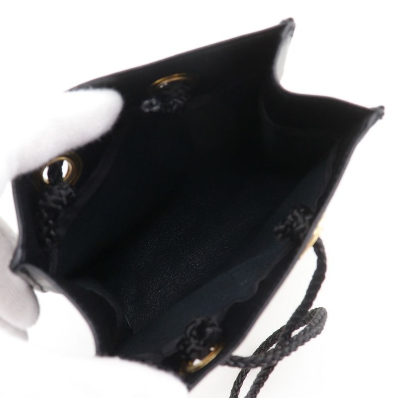 Fendi Fazzuolo Mini Handbag Pecan Leather Black