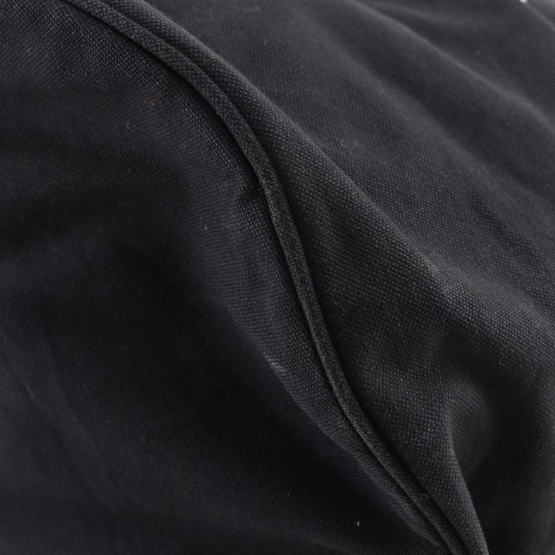 Chanel Pull Logo Drawstring Cotton Black Shoulder Bag