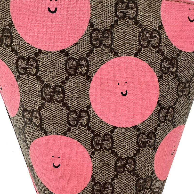 Gucci Kids Children's Tote GG Supreme Canvas Yuan Roberts Beige Pink