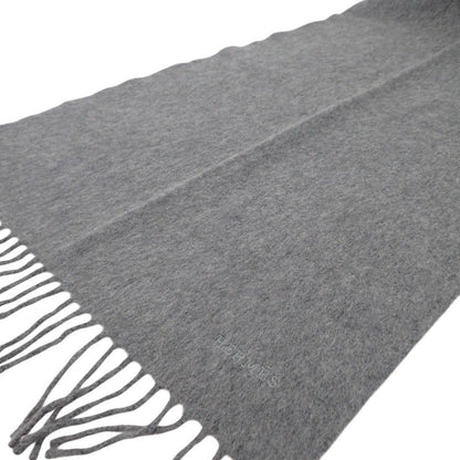 Hermes Uni Brode Scarf Cashmere Gray Autumn