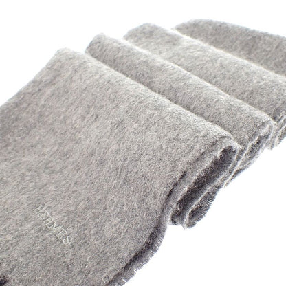 Hermes Uni Brode Scarf Cashmere Gray Autumn