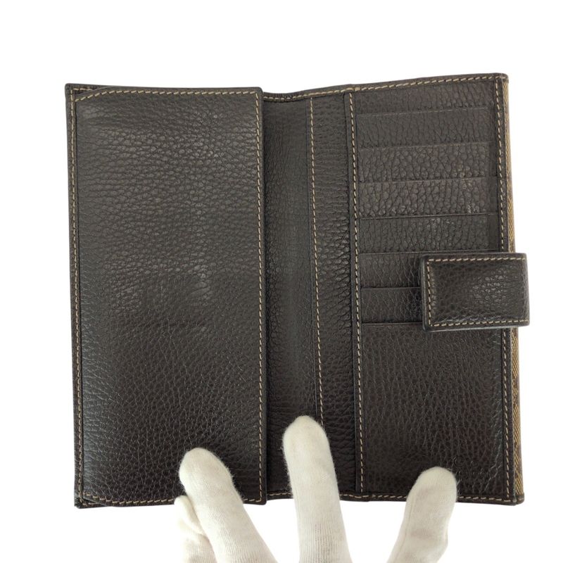 Gucci GG Crystal Brown Gold Leather Wallet