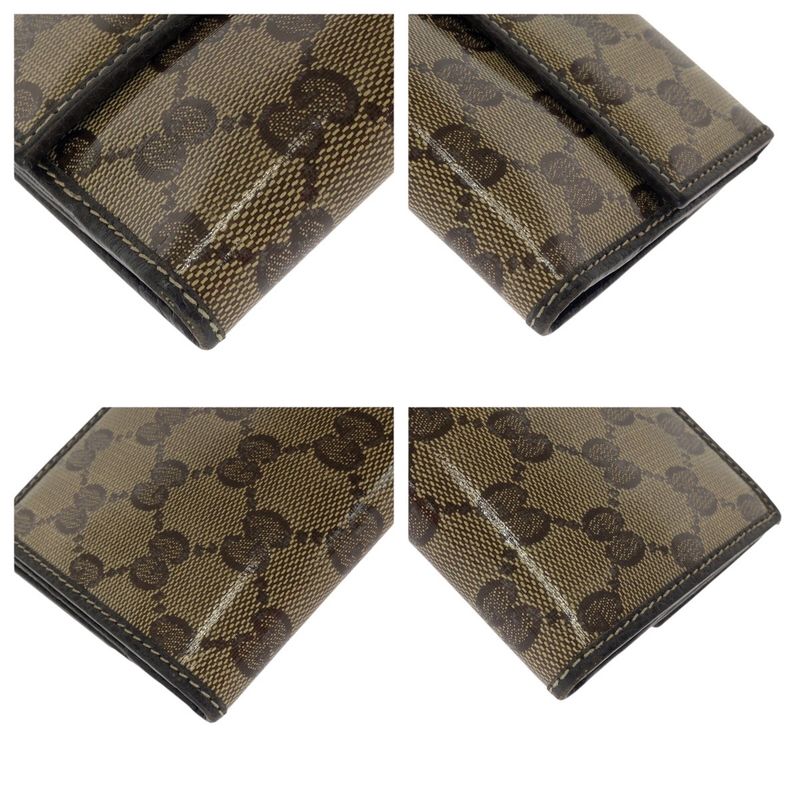 Gucci GG Crystal Brown Gold Leather Wallet