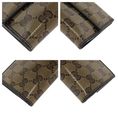 Gucci GG Crystal Brown Gold Leather Wallet
