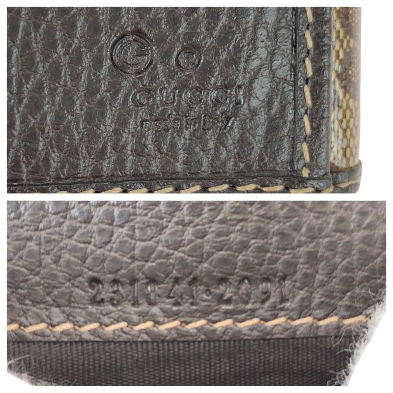 Gucci GG Crystal Brown Gold Leather Wallet