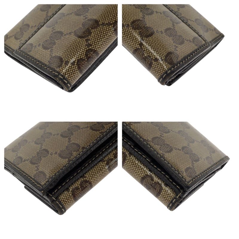 Gucci GG Crystal Brown Gold Leather Wallet