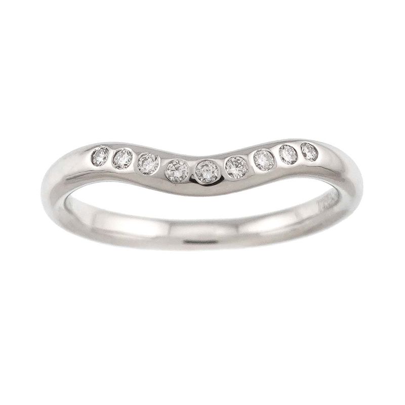 Tiffany & Co Curved Band Ring Diamond Pt Platinum