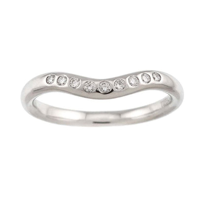 Tiffany & Co Curved Band Ring Diamond Pt Platinum
