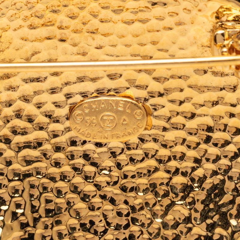 Chanel CC Logo Vintage Gold Plated Brooch