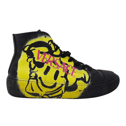 Versace Sneakers Leather Medusagre Smile High Cut Black
