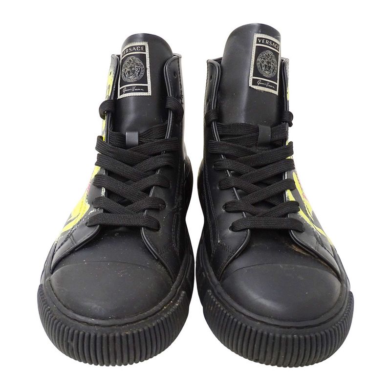 Versace Sneakers Leather Medusagre Smile High Cut Black