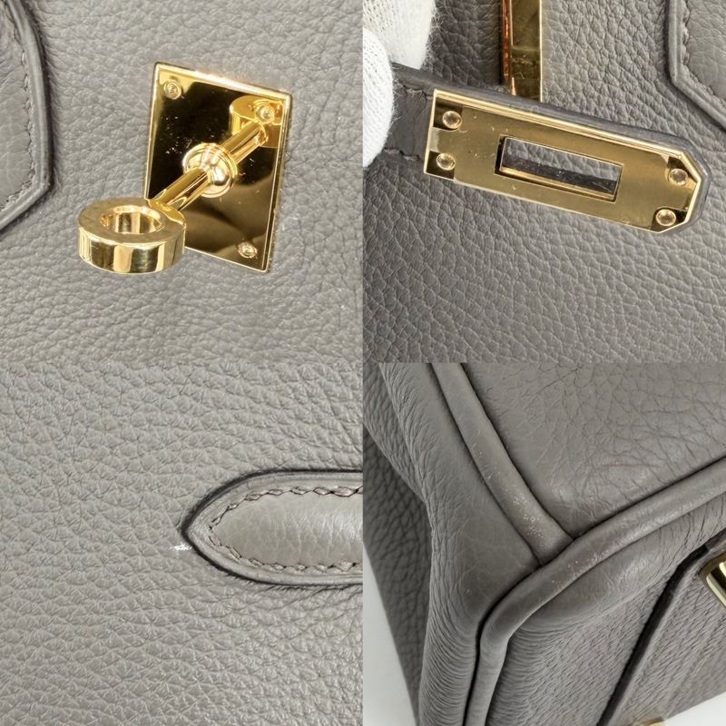 Hermes Handbag Birkin 25 Inner Stitch Leather Gray