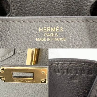Hermes Handbag Birkin 25 Inner Stitch Leather Gray