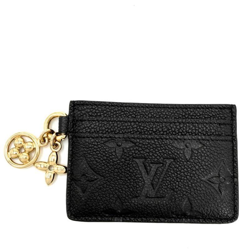 Louis Vuitton Card Case Monogram Empreinte Holder LV Charm Pass Noir Black