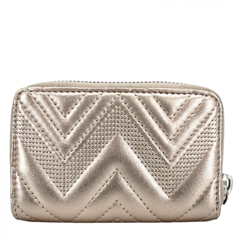 Chanel Coin Case Metallic Stitch Card CC Logo Purse