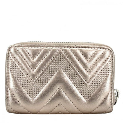 Chanel Coin Case Metallic Stitch Card CC Logo Purse