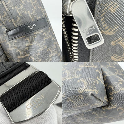 Celine Backpack Leather Canvas Brown X Black
