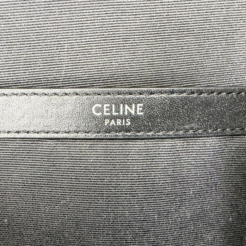 Celine Backpack Leather Canvas Brown X Black