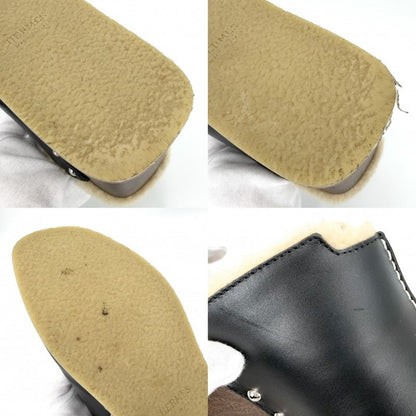 Hermes Sandals Earth Sabot Wedge Sole Studded Shoes 36 Brown X Black X Beige