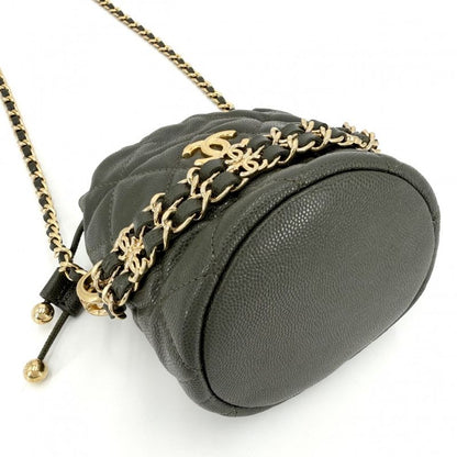 Chanel Shoulder Bag Quilted Drawstring Chain
