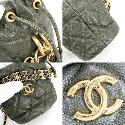Chanel Shoulder Bag Quilted Drawstring Chain